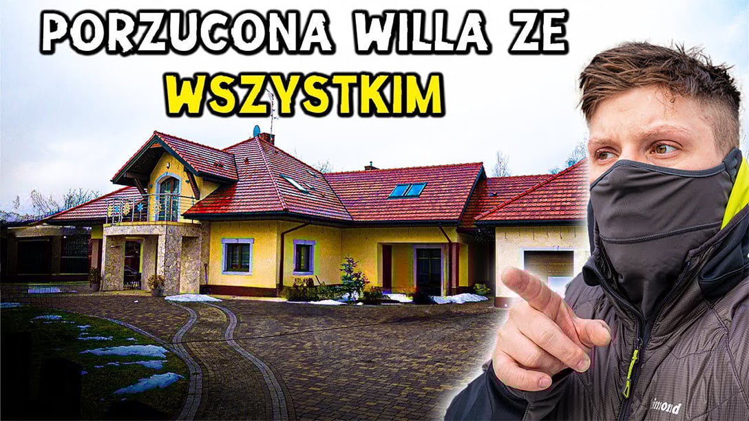 PORZUCONA WILLA ZA MILIONY Z SEKRETNYM POKOJEM, 4 SAMOCHODAMI I MOTOCYKLEM 
