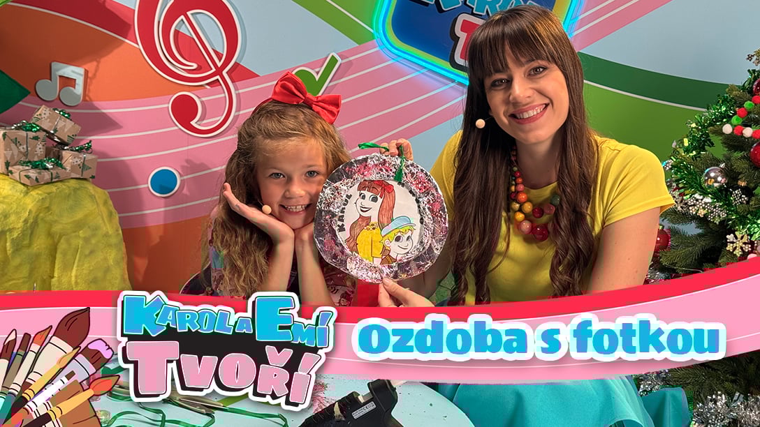 Vánoční ozdoba s fotkou - Karol a Emí tvoří