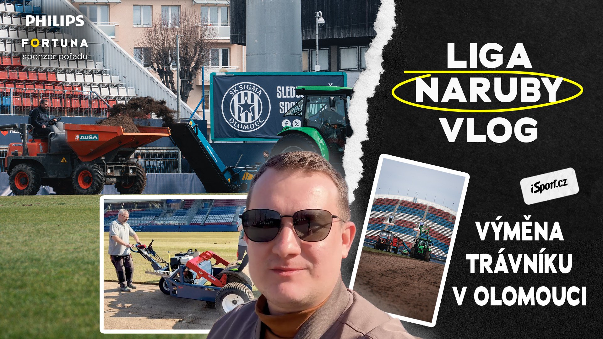 Sigma má nový trávník, bojuje o čas. Šéf: Naši šikovní kluci chtějí hrát fotbal. Kolik to stálo? | Videoblog