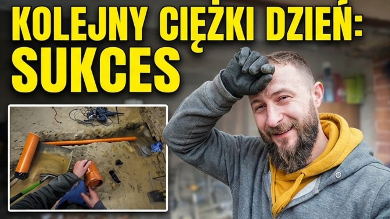 Kolejny ciężki dzień na budowie przekuwam fundamenty / powietrze do kominka
