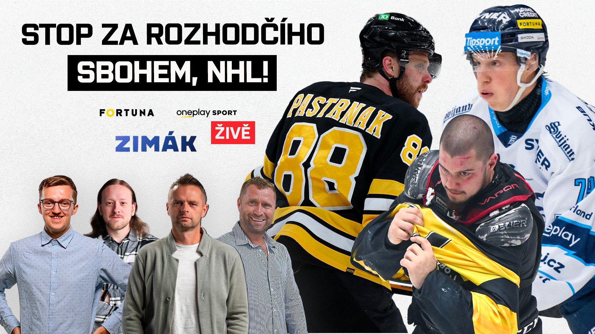Trest za sudího, rukavice pro Jágra a kápo Pasta. Češi mizí z NHL | Zimák ŽIVĚ